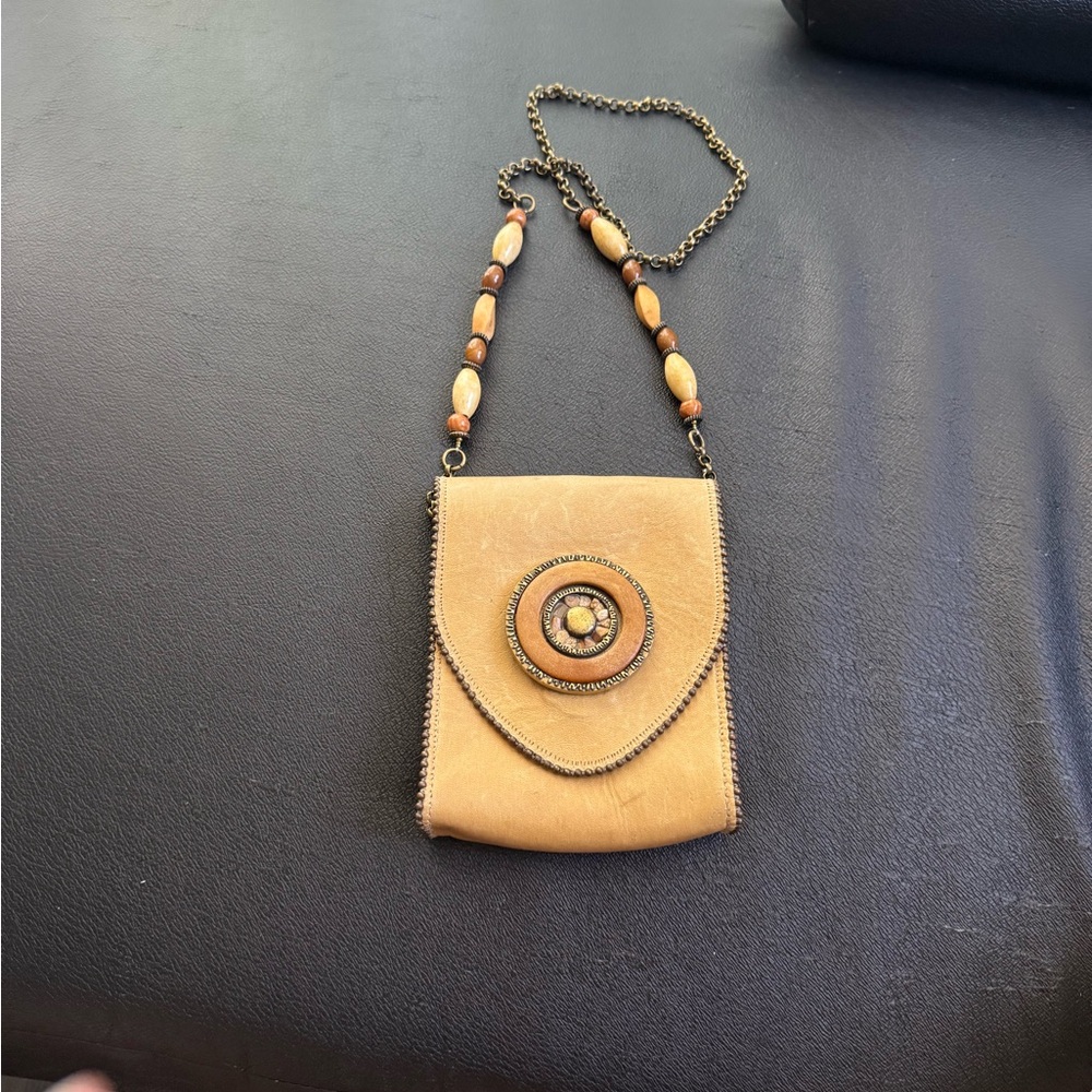 Leatherock USA Tan Beaded Women's Bag